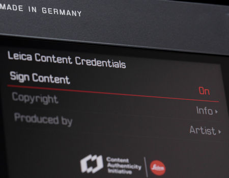 Leica content credentials setting display