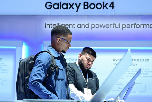 Galaxy Book 4 stand at CES 2024